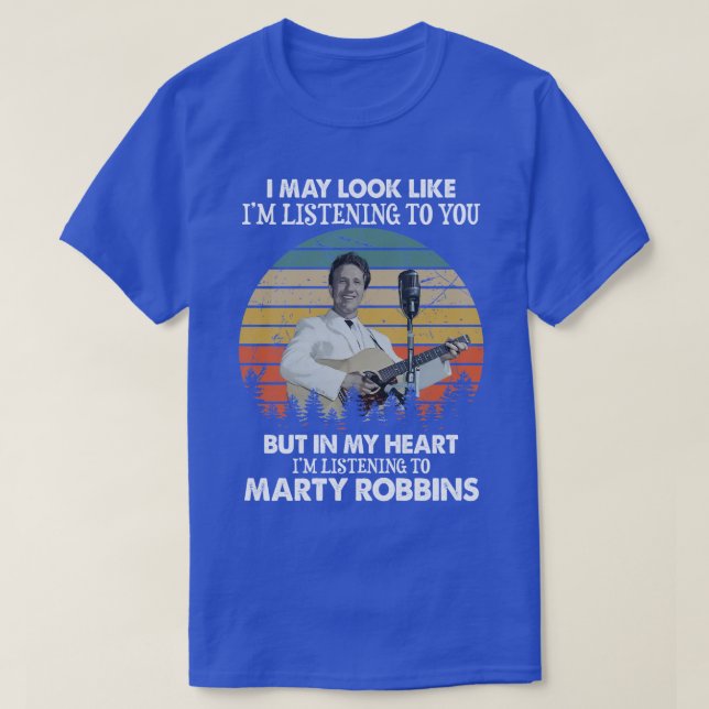 Camiseta Posso Parecer Que Estou Ouvindo Marty Robbins Vint (Frente do Design)