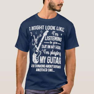 Camiseta Posso parecer que estou te ouvindo, mas guitarra M