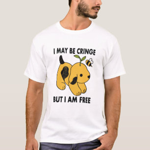 Camiseta Posso Ser Cringe Mas Sou Livre Cachorrinho Fofo