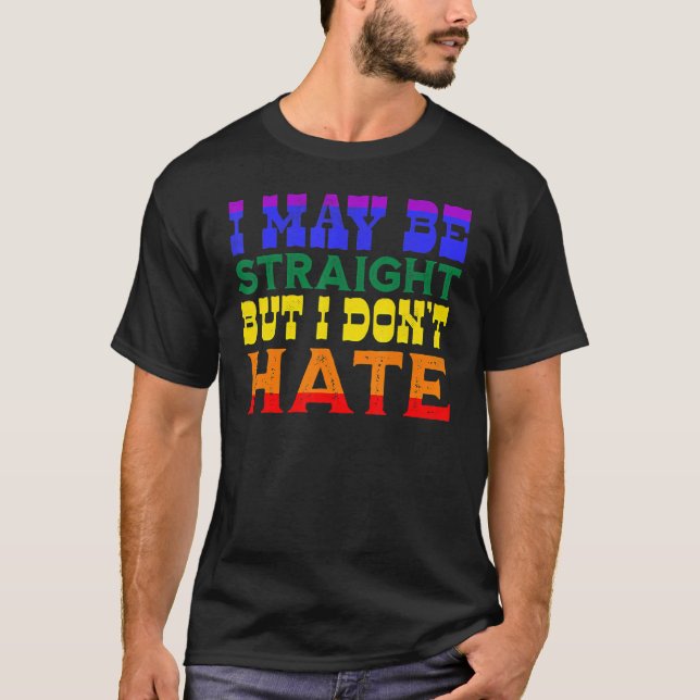 Camiseta Posso ser Hetero, mas não odeio Lgbt Orgulhoso. (Frente)