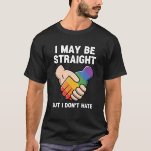Camiseta Posso ser Hetero, mas não odeio Lgbtq Rainbow P