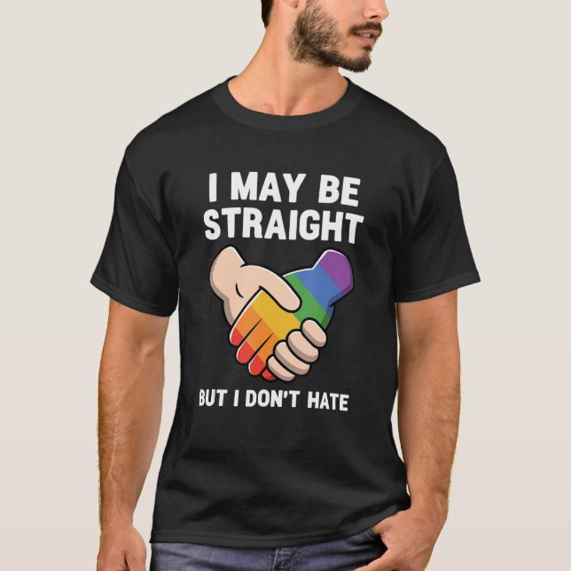Camiseta Posso ser Hetero, mas não odeio Lgbtq Rainbow P (Frente)