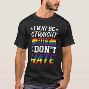 Camiseta Posso ser Hetero, mas não odeio o Rainbow LGBTQ P