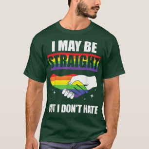 Camiseta Posso ser Hetero, mas não odeio Orgulho gay LGBT