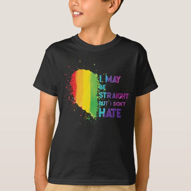Camiseta Posso ser Hetero, mas não odeio Orgulho gay LGBTQ (Frente)