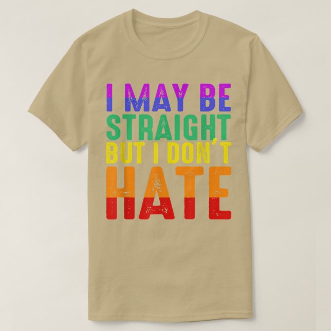 Camiseta Posso ser Hetero, mas não odeio orgulho LGBT (Frente do Design)