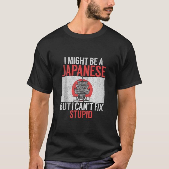 Camiseta Posso ser japonês, mas não posso consertar japonês (Frente)