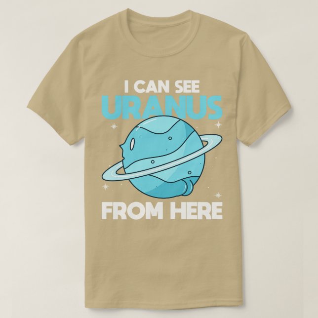 Camiseta Posso Ver Urano Daqui Engraçado Planeta Urano S (Frente do Design)