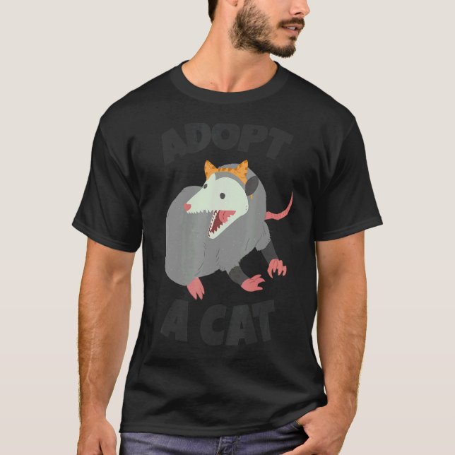 Camiseta Possum Adota um Gato (Frente)