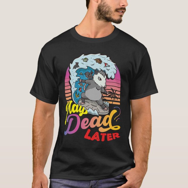 Camiseta Possum anos 80 Play Morto Posterior Surfing Possum (Frente)
