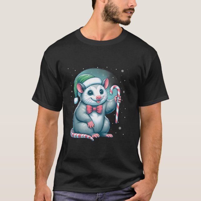 Camiseta Possum Christmas Candy Opposum Lover Rodent Owner (Frente)