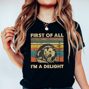Camiseta Possum Engraçado Retro Floresta; “Eu Sou um Delíci