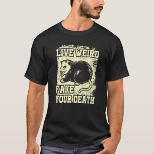 Camiseta Possum Gambá Engraçado Viva Estranho Fing