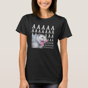 Camiseta Possum Gritando Aaaa Opossum Fofo Meme