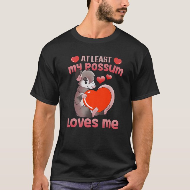 Camiseta Possum Love Red Namorados Heart Ogambm Lovers Gif (Frente)