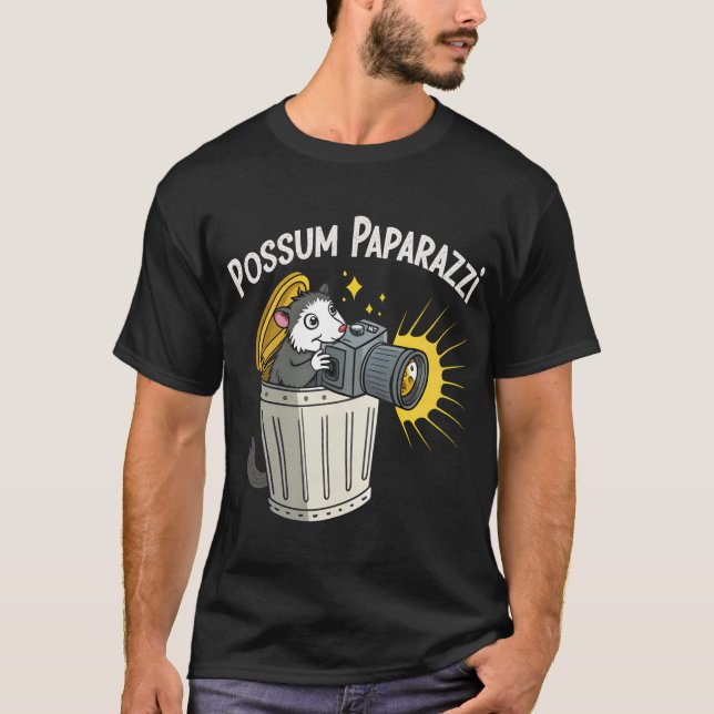 Camiseta Possum Paparazzi T-Shirt: Engraçada Teia Noite (Frente)