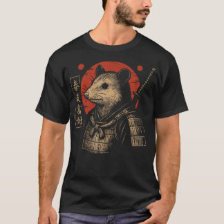 Camiseta Possum Samurai Arte Japonês Animal