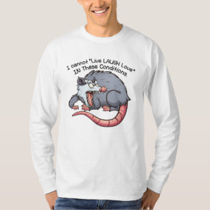 Camiseta possums fofos eu não posso "Viver Rir Amar"