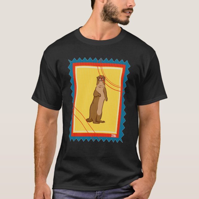 Camiseta Postage Stamp Wild Animal Otter (Frente)