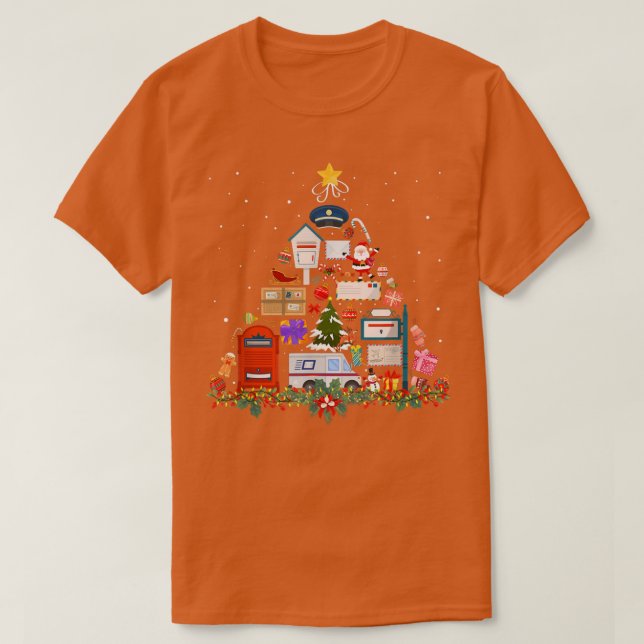 Camiseta Postal Service Christmas Tree Ornament Tree Xmas 2 (Frente do Design)
