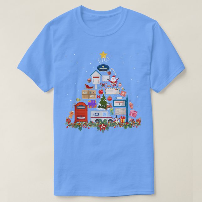 Camiseta Postal Service Christmas Tree Ornament Tree Xmas 2 (Frente do Design)