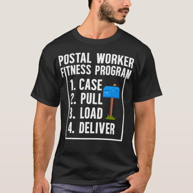 Camiseta Postal Worker Fitness Program Mail Lady Postman Ma (Frente)