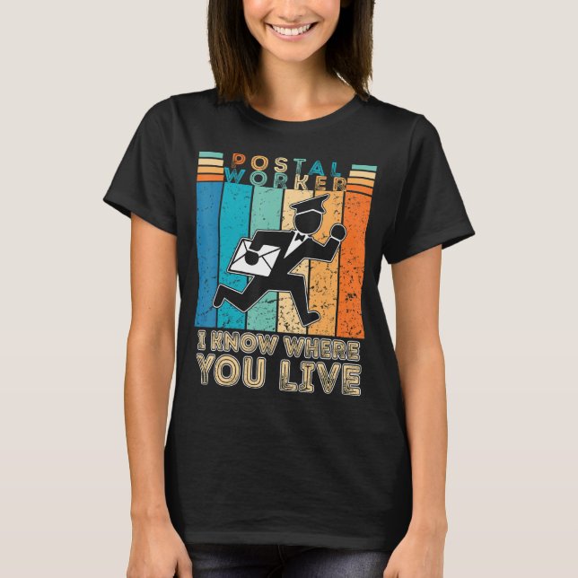 Camiseta Postal Worker Funny Carrier Mailman Posto Escritór (Frente)