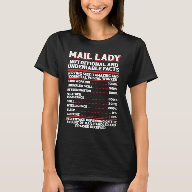 Camiseta Postal Worker Mail Lady Nutritional And Undeniable (Frente)