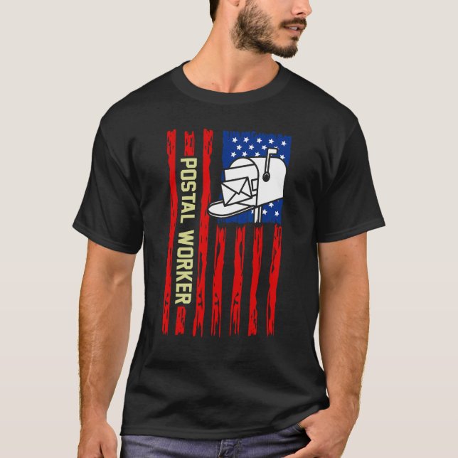 Camiseta Postal Worker Patriotic US Post Mail Carrier (Frente)