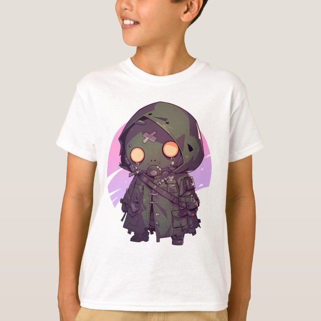 Camiseta Postar o Apocalyptic Wanderer no estilo de animaçã (Frente)
