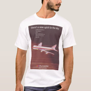 Camiseta poster 1977 do avião de passageiros do estilo do