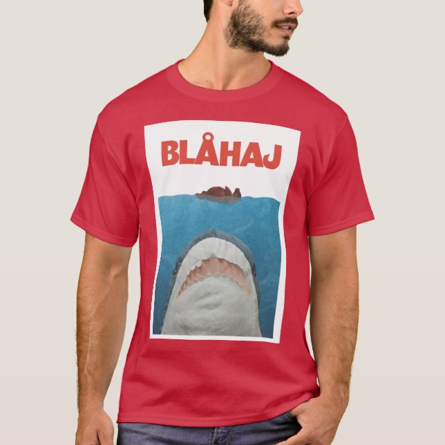 Camiseta Pôster amigos Blahaj Jaws (Frente)