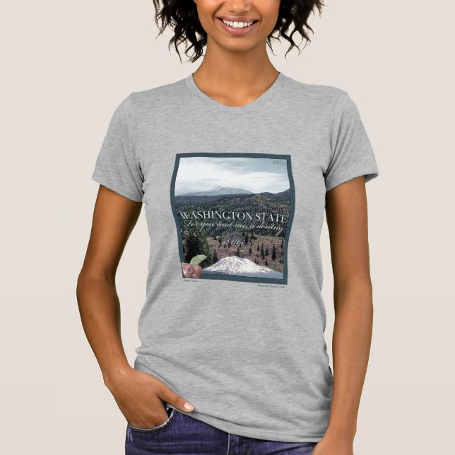 Camiseta Poster Art do Estado de Washington (Frente)