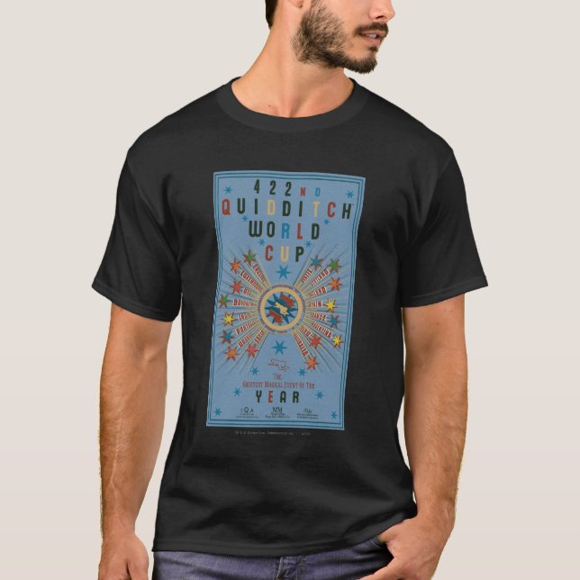 Camiseta POSTER azul da Copa do Mundo QUIDDITCH™ (Frente)
