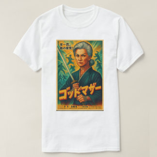 CAMISETA POSTER BRANCO DE FILME DE GODDOMAZA SAMURAI