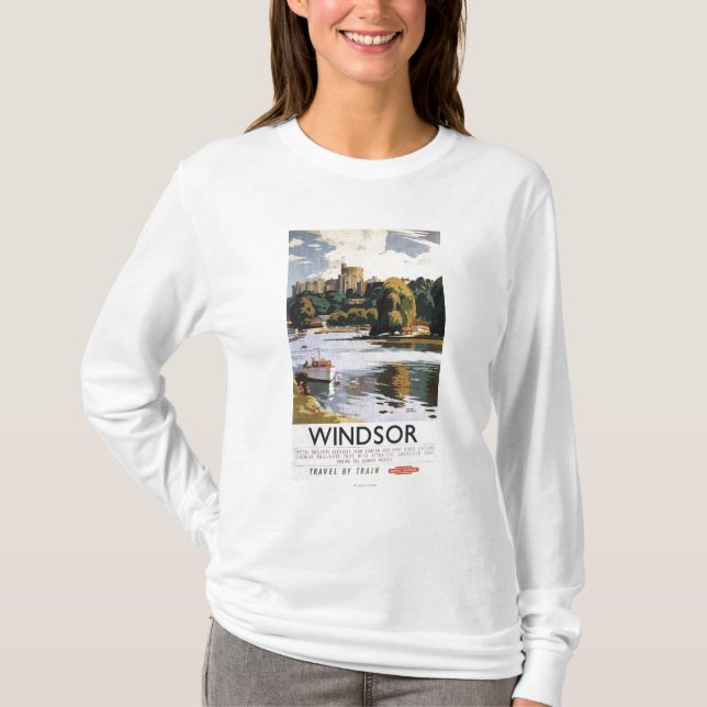 Camiseta Poster britânico de Tamisa do castelo de Windsor (Frente)