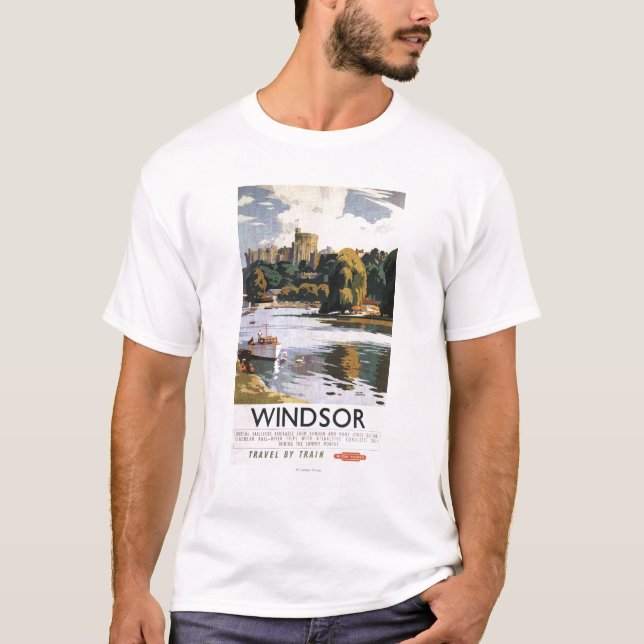 Camiseta Poster britânico de Tamisa do castelo de Windsor (Frente)