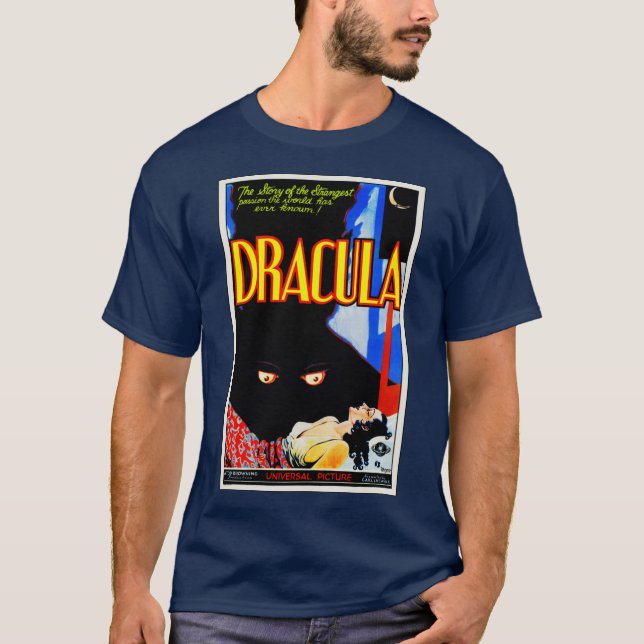Camiseta Poster Clássico 1931 Drácula T-Shirt (Frente)