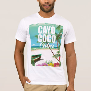Camiseta Poster cubano das férias da praia dos Cocos de