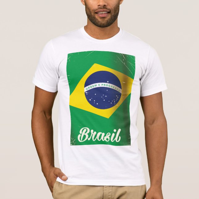 Camiseta Poster da bandeira nacional do Brasil (Frente)
