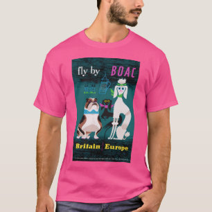 Camiseta poster da Companhia Aérea da Grã-Bretanha e Europa