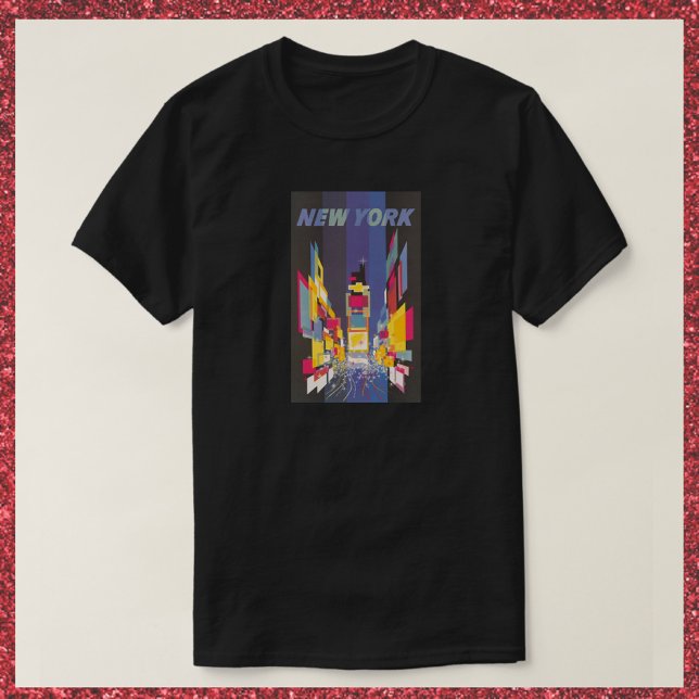 Camiseta Poster da Praça do Vintage Black New York Times (Criador carregado)