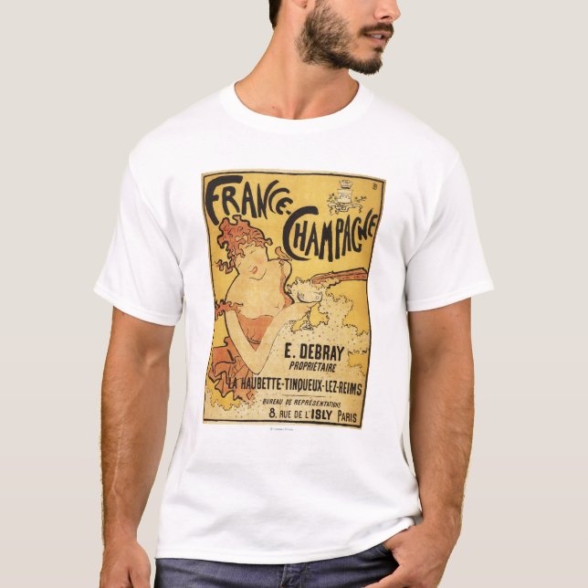 Camiseta Poster da propaganda de E. Deb Ray Champagne (Frente)