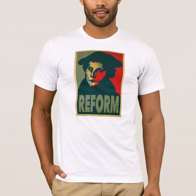 Camiseta Poster da "reforma" de Martin Luther (Frente)