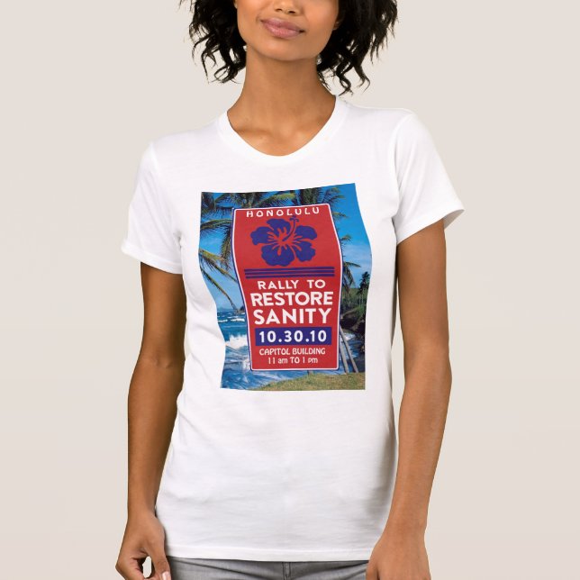 Camiseta Poster da sanidade com praia (Frente)