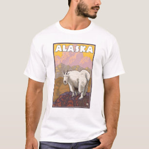 Camiseta Poster das viagens vintage da cabra de montanha