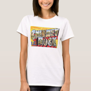 Camiseta Poster das viagens vintage da rocha N.C. da