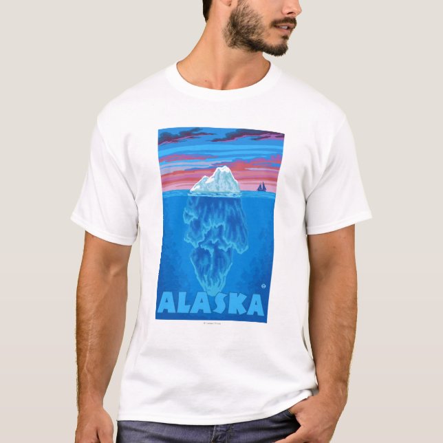 Camiseta Poster das viagens vintage de AlaskaIceberg (Frente)