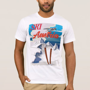 Camiseta Poster das viagens vintage de Áustria do esqui