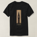 Camiseta Poster das viagens vintage de Londres Big Ben<br><div class="desc">Poster restaurado Digital do deco do viagem das belas artes do vintage.</div>